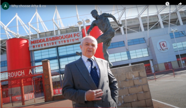 charles atha, standing outside of middlesbrough riverside stadium